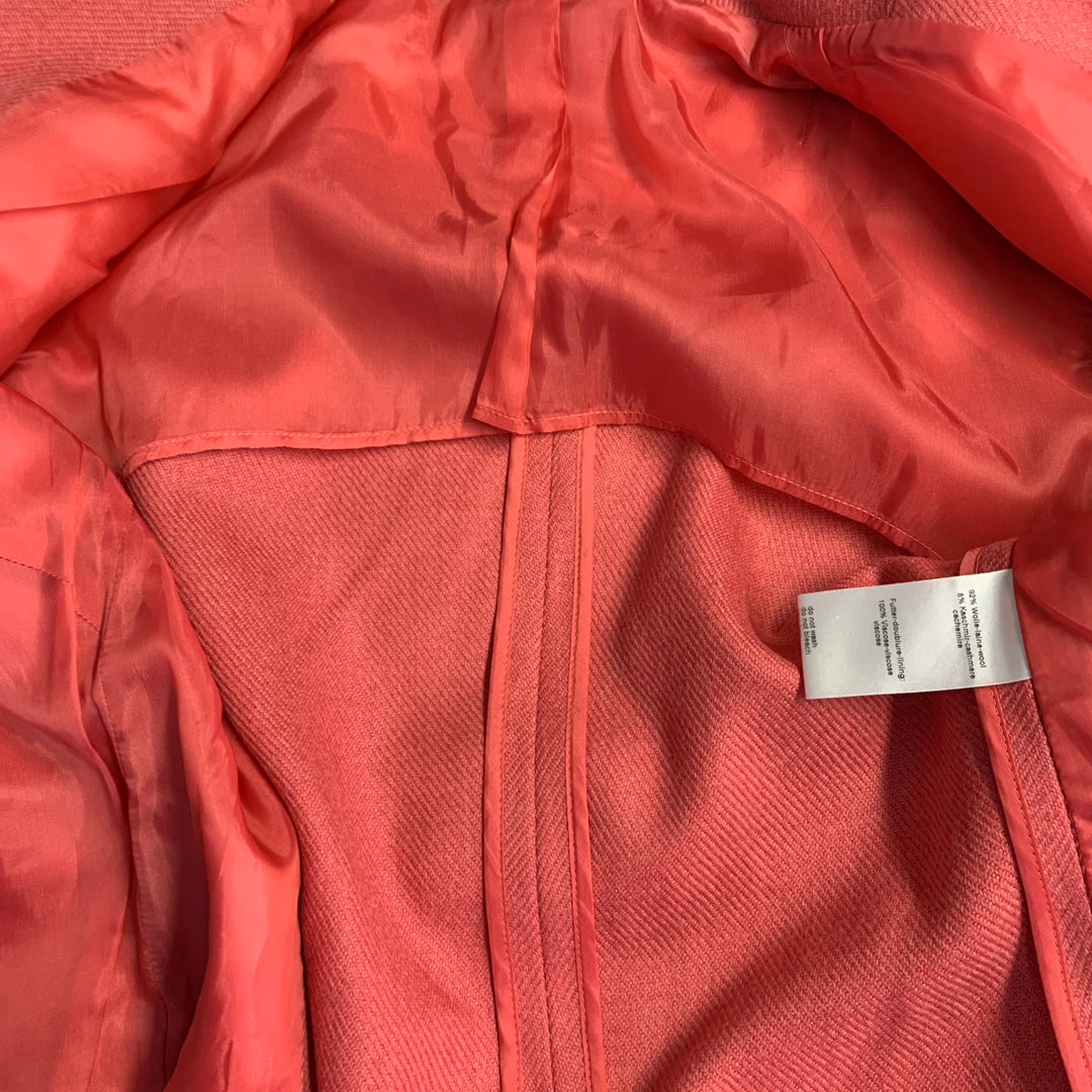 AKRIS PUNTO Size 8 Pink Wool Cashmere Twill Cinched Jacket Blazer
