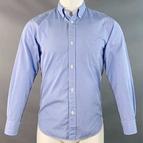 COMME des GARCONS HOMME Size XS Blue White Plaid Cotton Long Sleeve Shirt