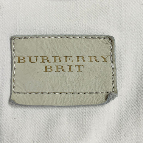 BURBERRY BRIT Taille L Veste Blazer en Jean Stretch Mélange Coton Crème