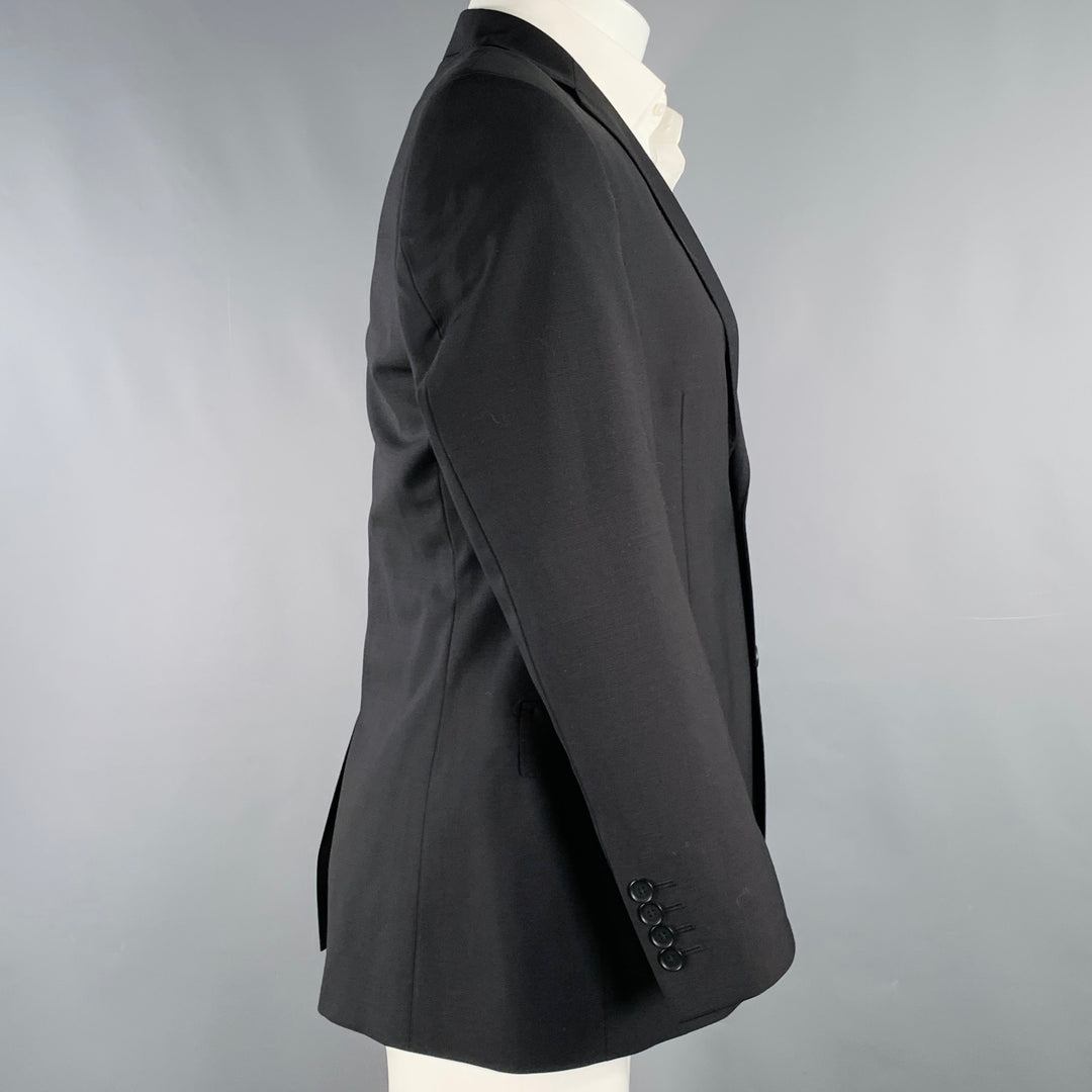 LOUIS VUITTON Size 38 Regular Black Wool Blend Sport Coat