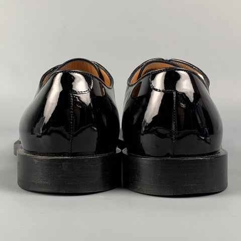 JIL SANDER Size 9 Black Patent Leather Lace Up Shoes