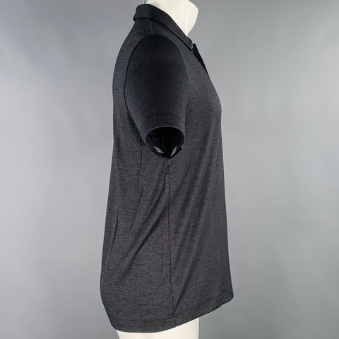 THEORY Size S Grey Charcoal Heather Modal Blend Half Placket Polo