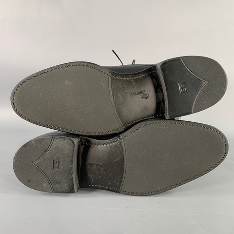 ALLEN EDMONDS Size 7 Sutter Black Leather Derby Lace-Up Shoes