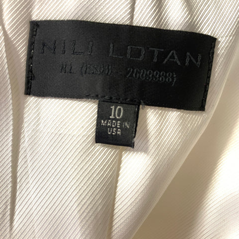 NILI LOTAN Size 10 Off White Wool Notch Lapel Jacket Indoor Blazer