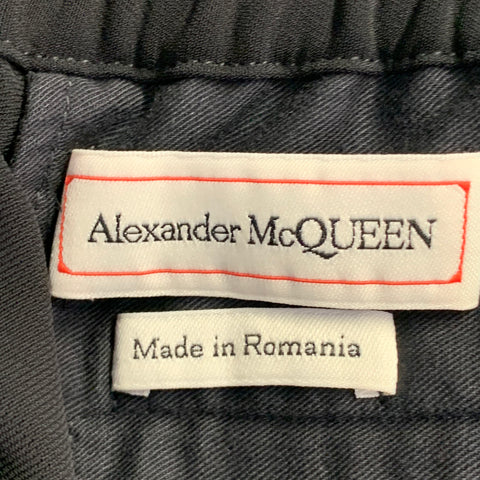 ALEXANDER MCQUEEN Taille 38 Pantalon décontracté en viscose mélangée à rayures noires et rouges