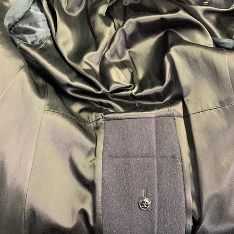 DRIES VAN NOTEN Size 40 Black Wool Double Breasted Overcoat