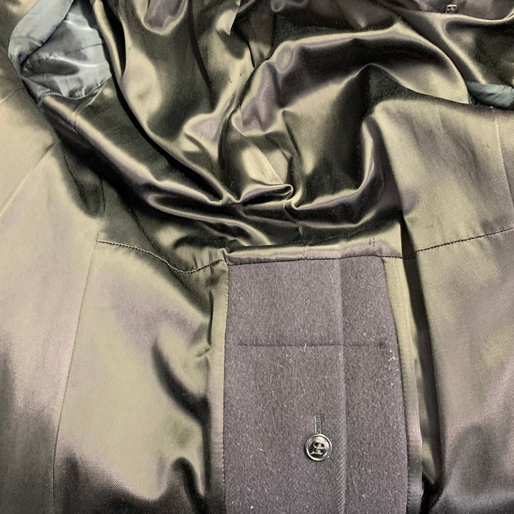 DRIES VAN NOTEN Size 40 Black Wool Double Breasted Overcoat