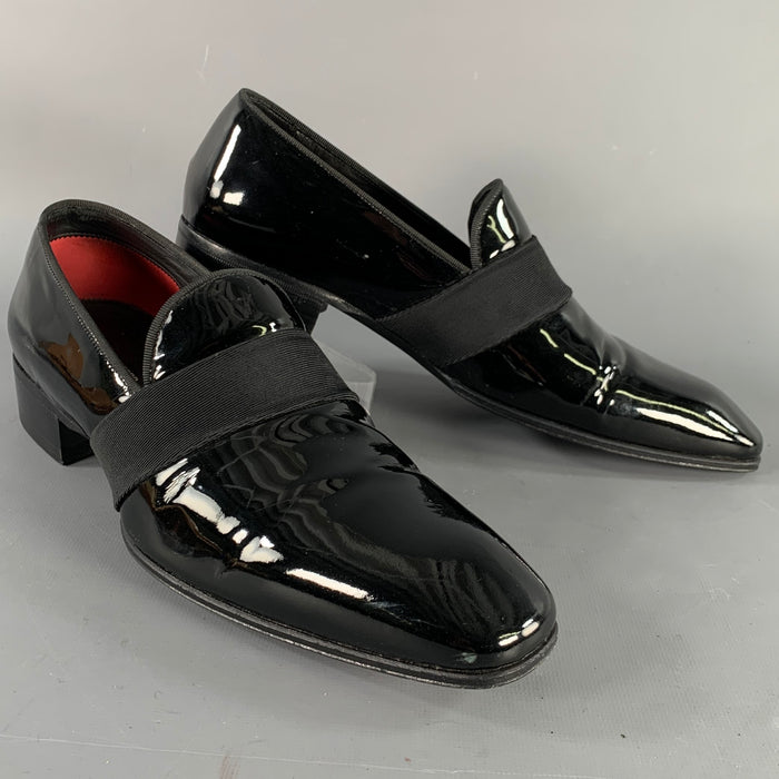 TOM FORD Size 7.5 Black Leather Slip On Loafers