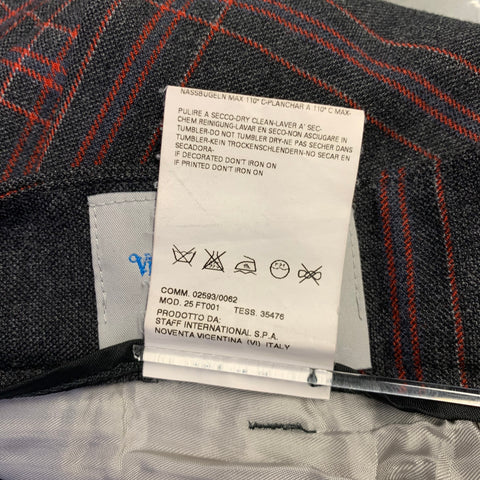 VIVIENNE WESTWOOD Size 38 Gray Navy Red Plaid Wool Elastane Suit