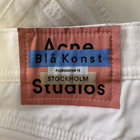 ACNE Size 32 Cream Cotton Blend Jeans
