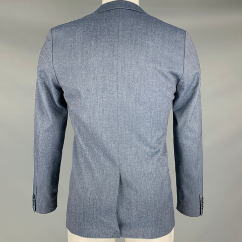 TED BAKER Size 38 Blue Polyester Blend Notch Lapel Sport Coat