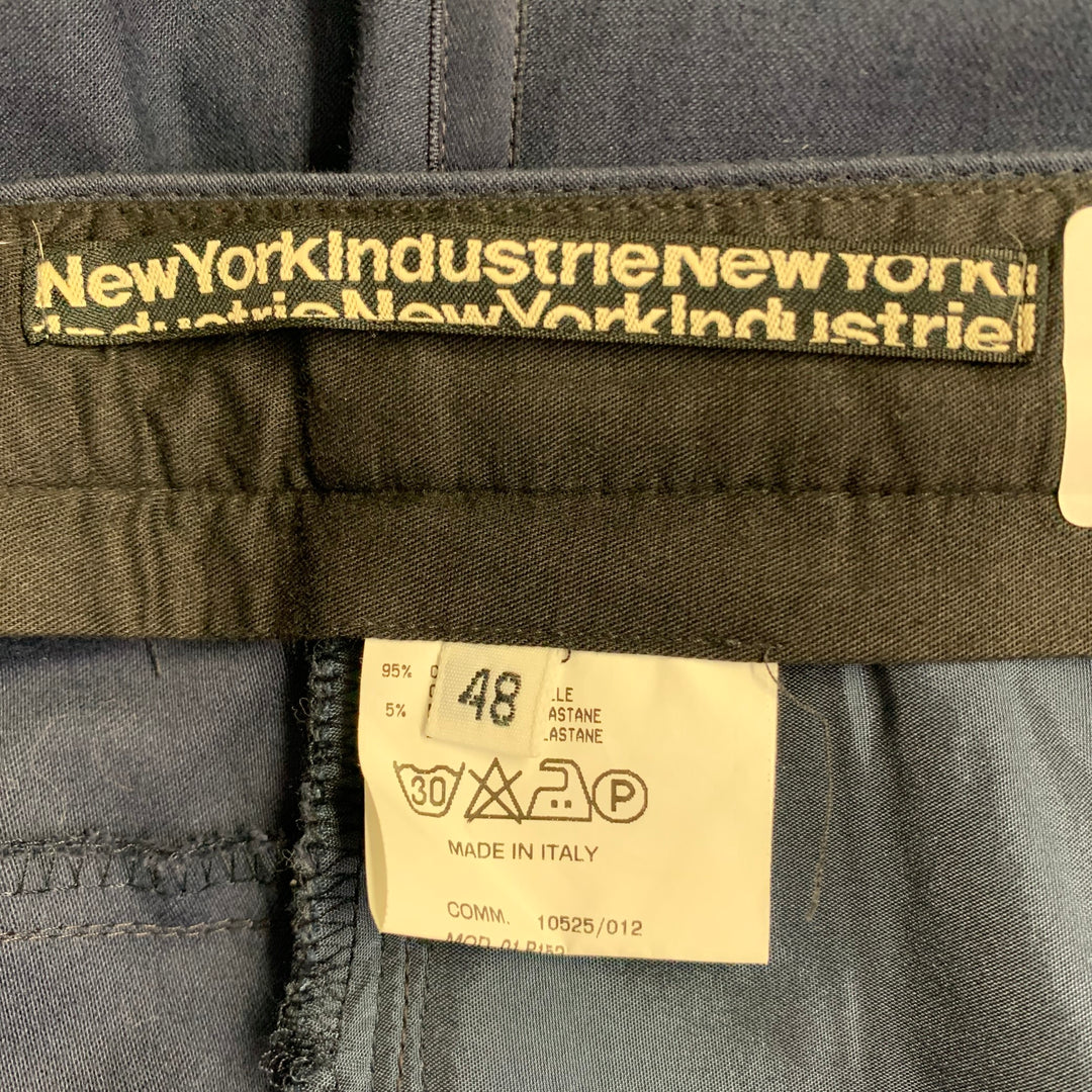 NEW YORK INDUSTRIE Size 32 Navy Cotton Blend Tuxedo Button Fly Dress Pants