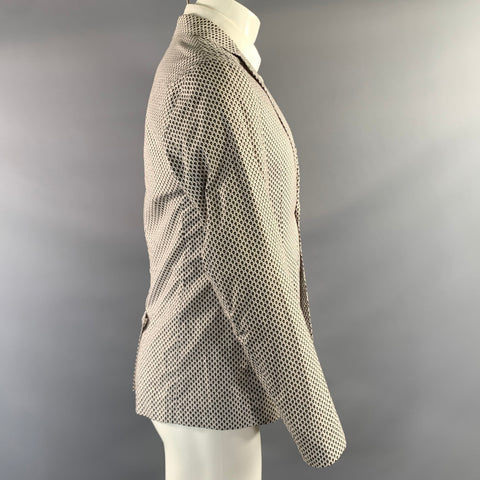 ALEXANDER MCQUEEN Chest Size 36 White Black & Red Skulls Cotton Sport Coat
