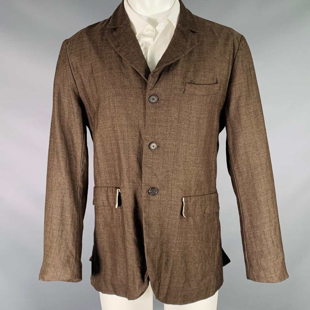 YAECA Size M Brown Wool Ramie Notch Lapel Sport Coat – Sui Generis 