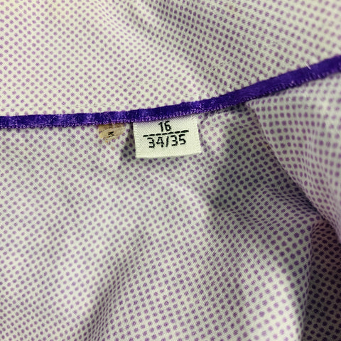 BUGATCHI UOMO Taille L Chemise à manches longues en coton pied-de-poule violet blanc