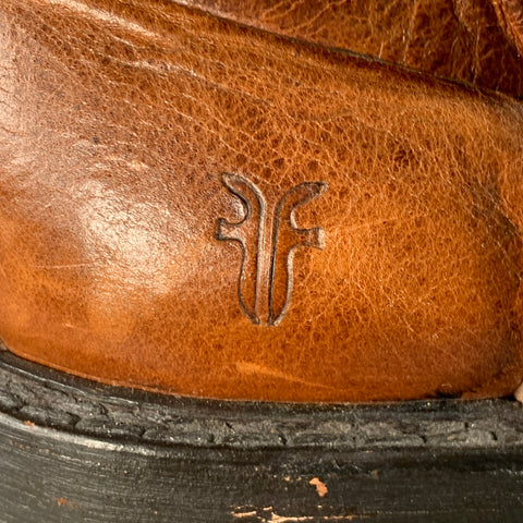 FRYE Size 13 Brown Leather Side Zipper Harness Boots