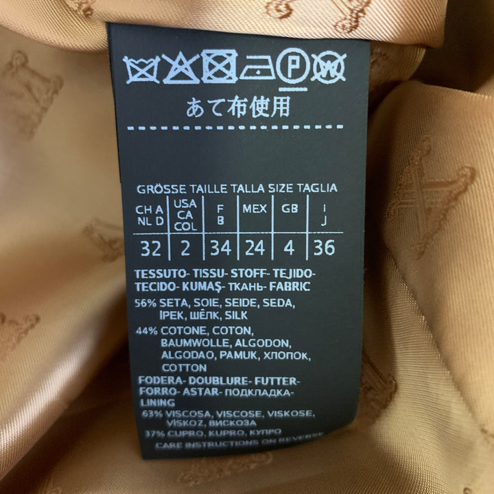 MAX MARA Size 2 Gold Silk / Cotton Jacket