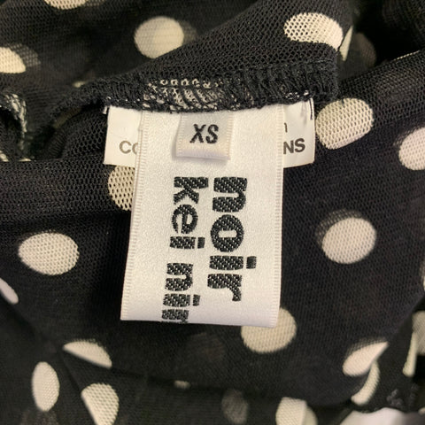 NOIR KEI NINOMIYA Size XS Black White Polka Dot Polyester Turtleneck Pullover