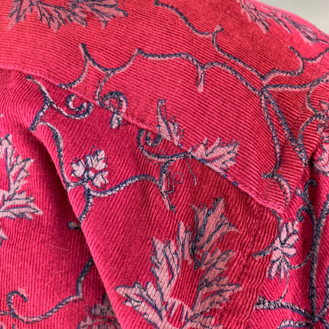 ROBERT GRAHAM Size L Magenta Blue Embroidery Cotton Button Up Long Sleeve Shirt