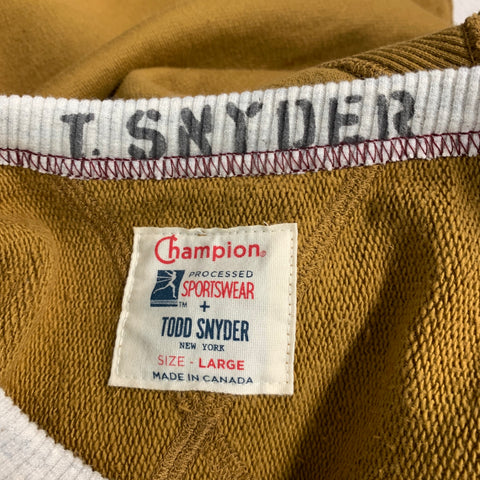 TODD SNYDER Size L Mustard Yellow Sports Graphic Cotton Crew-Neck Sweatshirt