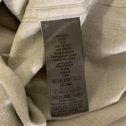 JOHN VARVATOS Size L Grey Heather Cotton Button Up Long Sleeve Shirt