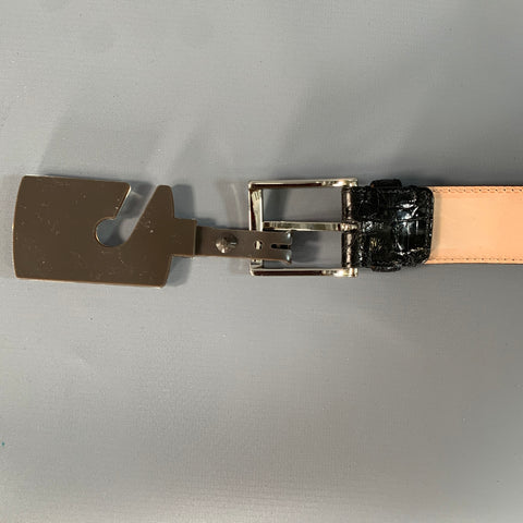 TRAFALGAR Size 40 Balck Crocodile Leather Belt