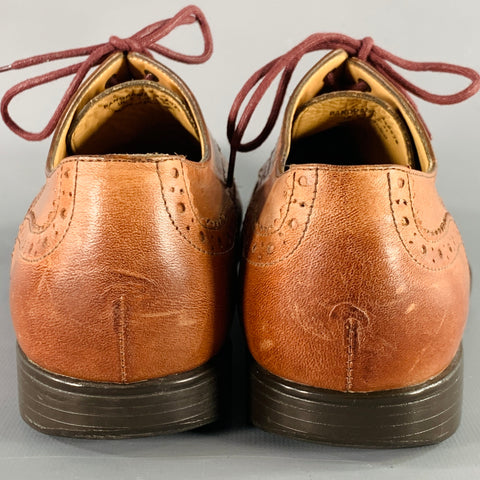 PS by PAUL SMITH Size 8 Panorama Tan Perforated Leather Wingtip Lace-Up Shoes
