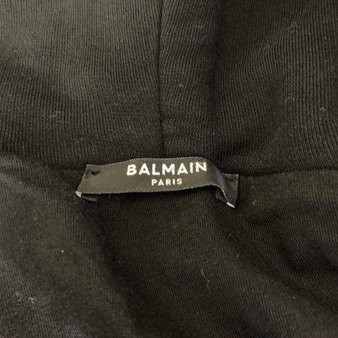 BALMAIN FW2015 Size L Black Ribbed Cotton Zip Up Jacket