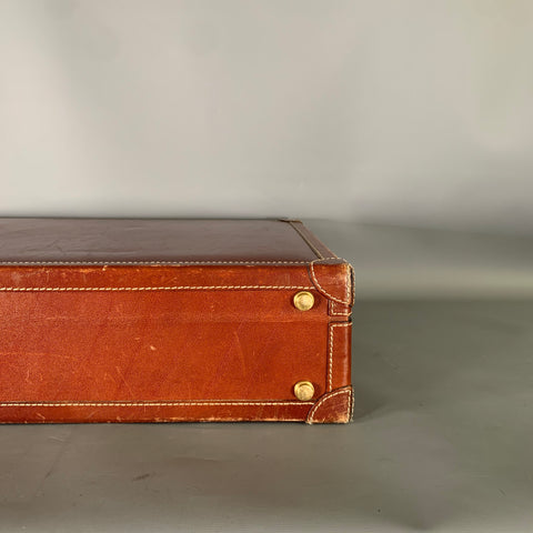BALLY Tan Brown Crackled Leather Briefcase Bags & Leather Goods