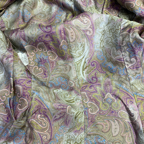 ETRO Size 8 Olive Cotton Blend Ruched Single Breasted Jacket Blazer
