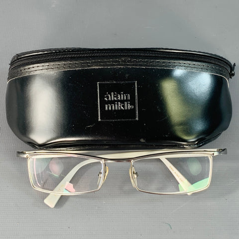 ALAIN MIKLI Silver Metal Acetate Eyewear Readers