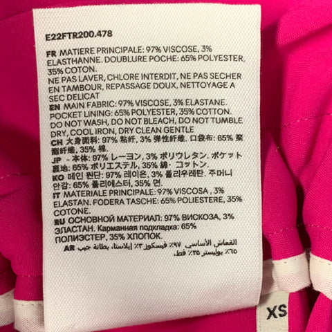 AMI by ALEXANDRE MATTIUSSI Size XS Pink Fuchsia Viscose Blend Drawstring Wide Leg Dress Pants