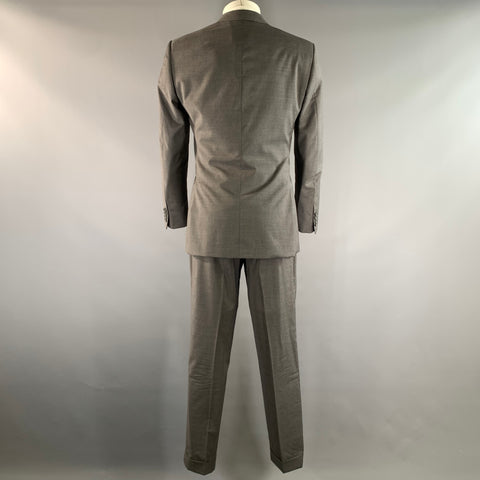 RALPH LAUREN SS2016 Chest Size 38 Grey White Pinstripe Wool Peak Lapel 31 30 Suit