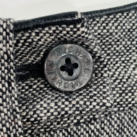 MICHAEL KORS Size 12 Grey Black Viscose Wool Tweed Zip Fly Dress Pants