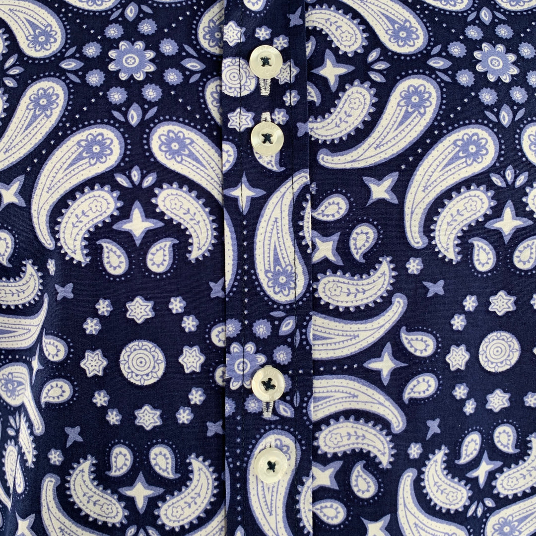 coogi classic dress shirt COOGI Size L Navy White Paisley Cotton Button Up Long Sleeve Shirt – Sui  Generis Designer Consignment