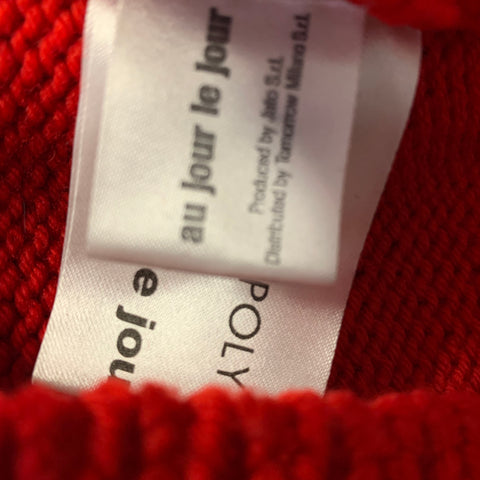 AU JOUR LE JOUR Size XS Red Black Knitted Wool Crew Neck Sweater
