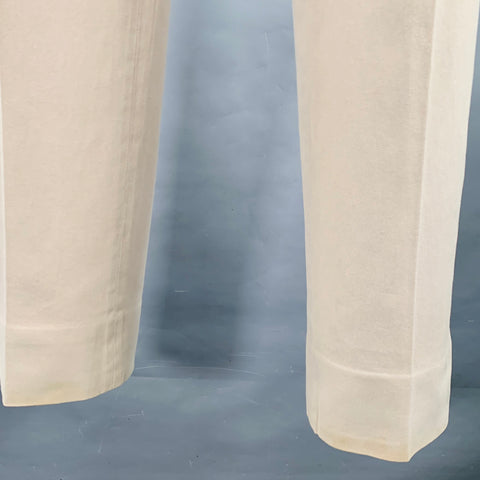Pantalon décontracté ERMENEGILDO ZEGNA taille 38, mélange de coton beige, devant plat