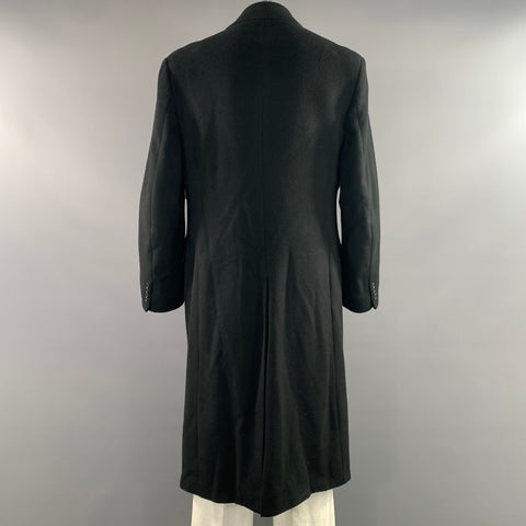 RALPH LAUREN Size L Black Cashmere Trench Coat