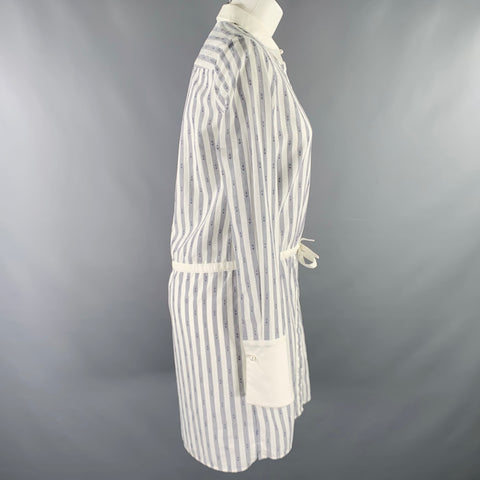 MAISON KITSUNE SS15 Size S White Grey Cotton Nautical Shirt Dress