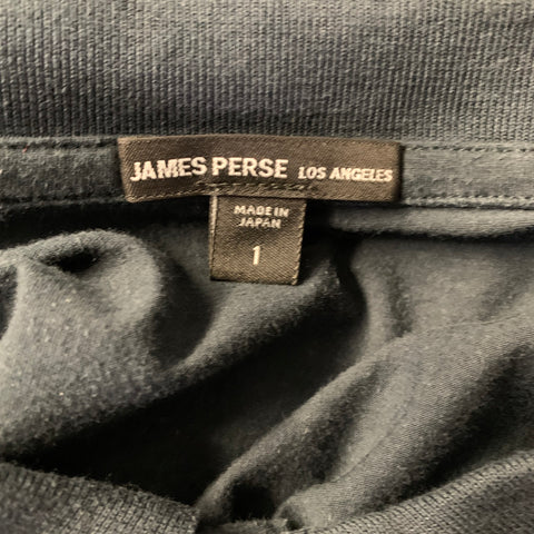 JAMES PERSE Size S Navy Solid Spread Collar Polo