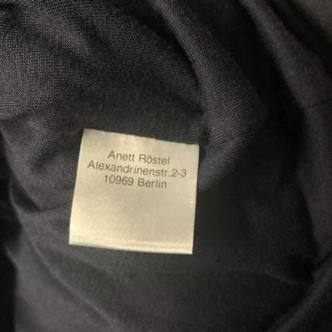 ANETT ROSTEL Size 4 Navy Polyester Crinkled Cowl Neck Knee-Length Dress