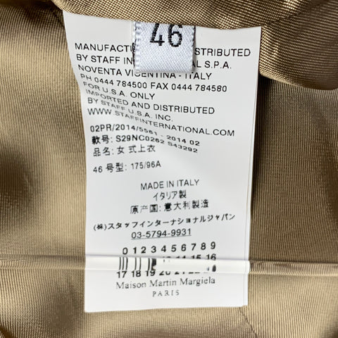 MAISON MARTIN MARGIELA Size L Camel Wool Houndstooth Long Sleeve Mini Dress