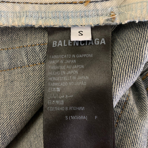 BALENCIAGA Size S Dirty Wash Denim Flared Jeans