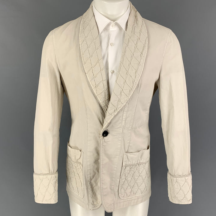 VIKTOR & ROLF Size 36 Off White Cotton Single Button Jacket