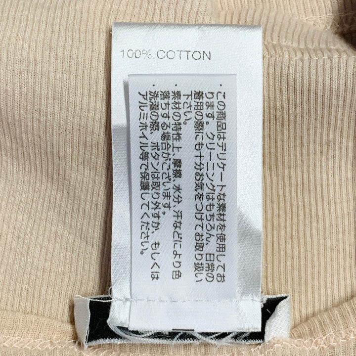 CHLOE Size M Dune Beige Cream Cotton Ribbed Bib Pleated Casual Top