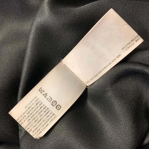 RICK OWENS Size 8 Black Acetate & Viscose V Neck Knee Length Dress