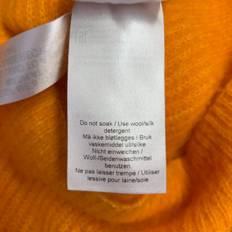 GANNI Size S Orange Alpaca Blend Rhinestones Knit Cardigan