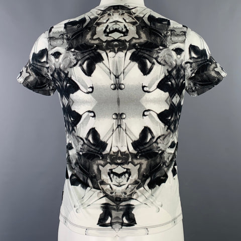 ARMAND BASI Size M Grey Charcoal Abstract Tencel Blend Short Sleeve T-shirt