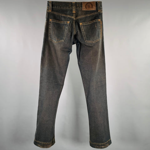 DOLCE & GABBANA Size 28 Grey Contrast Stitch Cotton Jeans