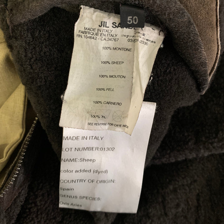 JIL SANDER Size M Beige Brown Cotton Layered Suede Lined Jacket